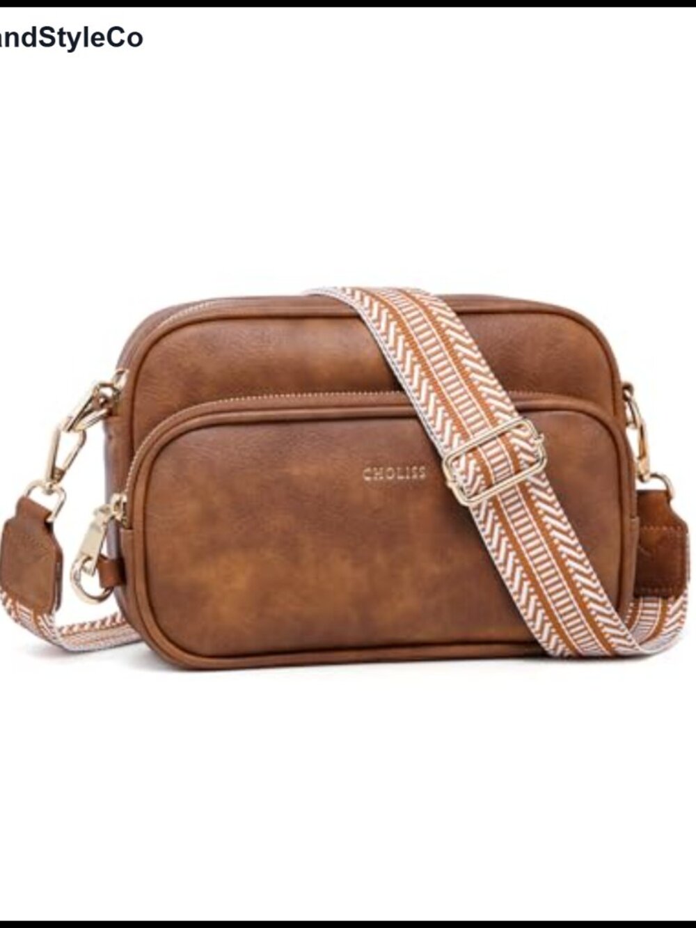 Women's Small Vegan Leather Crossbody Bag Anti-Theft Adjustable Guitar Strap